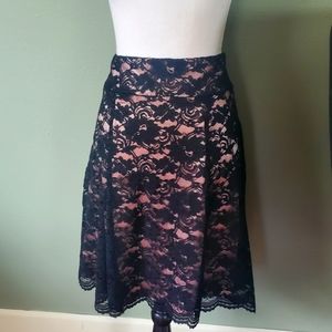 AXCESS Black Lace/Pink Lining Skirt - 4 (NWOT)